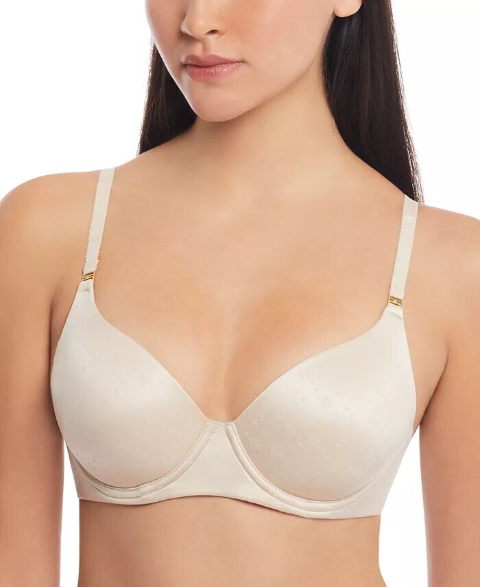 

Бюстгальтер-футболка с повторяющимся логотипом Comfort Collection, 4L0016 Lauren Ralph Lauren, бежевый