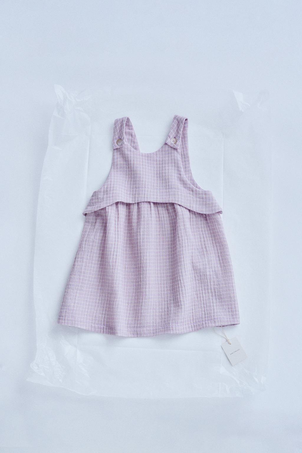 

Клетчатое платье на бретельках ZARA, цвет Lilac