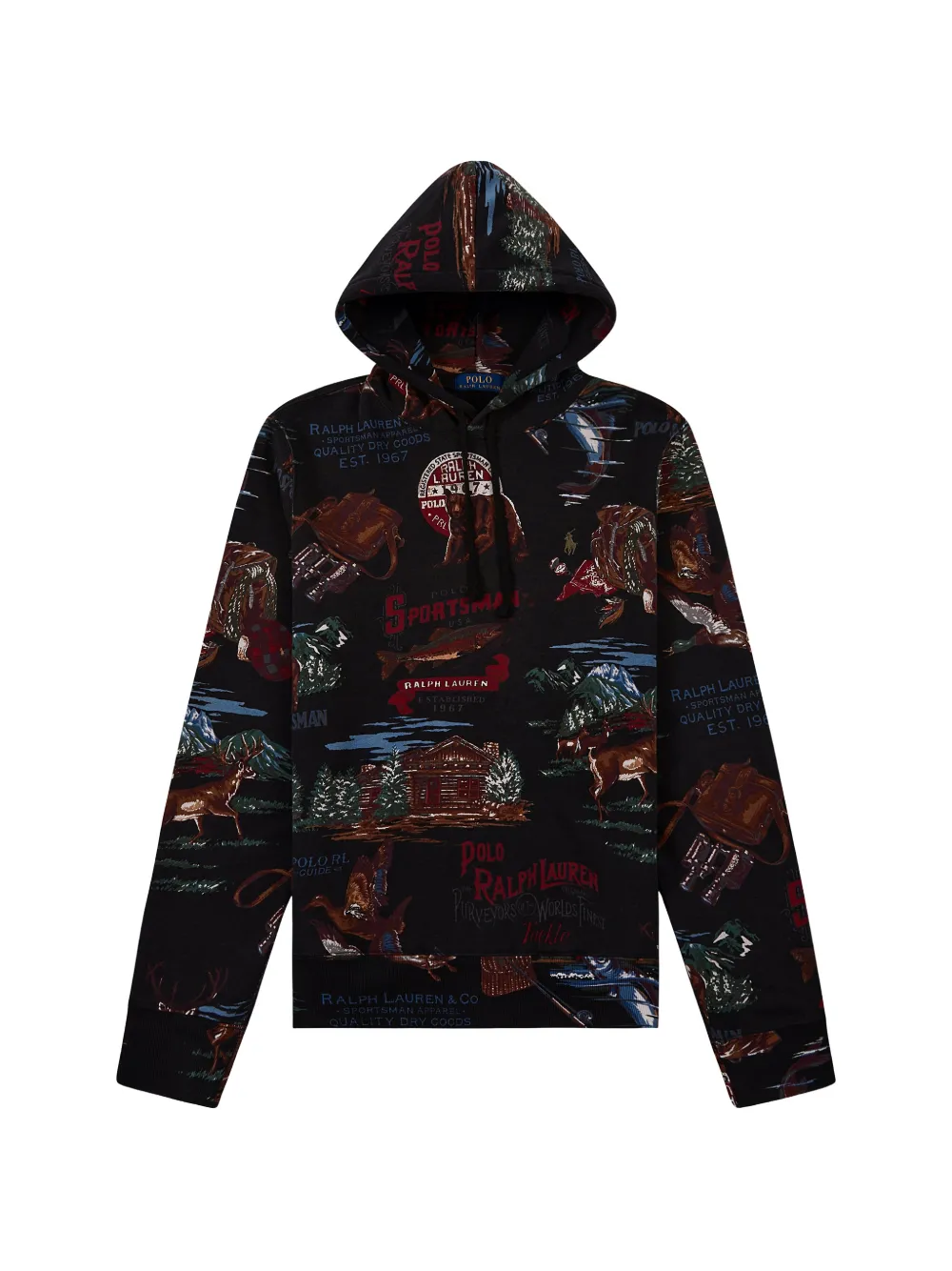 

Спортивное худи с графическим принтом Polo Ralph Lauren, черный