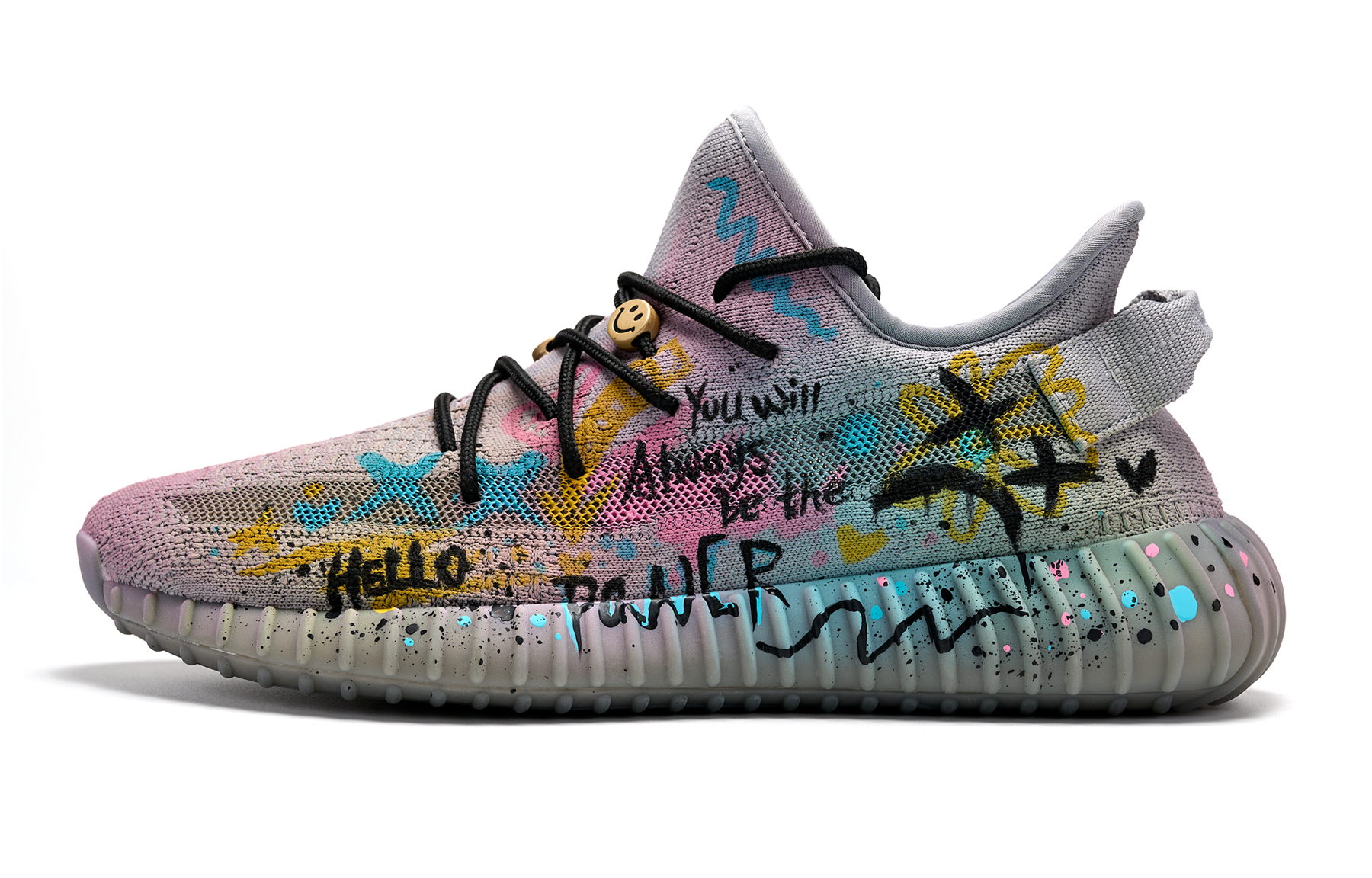 Кроссовки YEEZY BOOST 350 V2 Breathable Coverage Low Top Casual унисекс серые Adidas, Gray