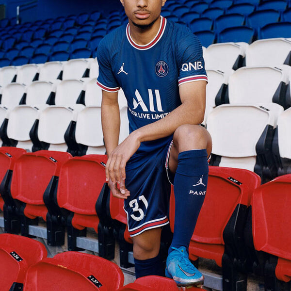 Майка Air Jordan 21-22 Season Paris Saint-Germain SW Fan Edition Home Messi Training Soccer/Football Jersey Navy Blue, синий — фото 3