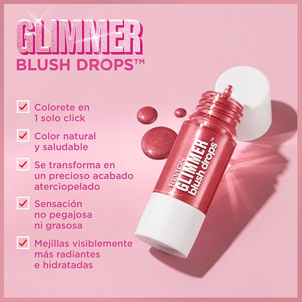 Жидкие румяна REVLON Glimmer Blush Drops, Field of Roses — фото 2
