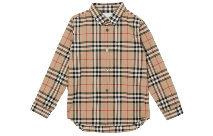 

Детская рубашка Burberry, цвет Archive Beige