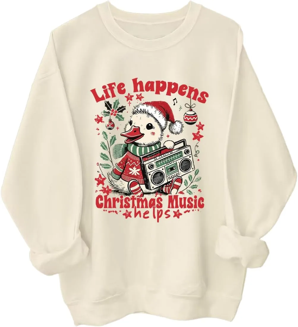 

Толстовка Life Happens Christmas Music Helps
