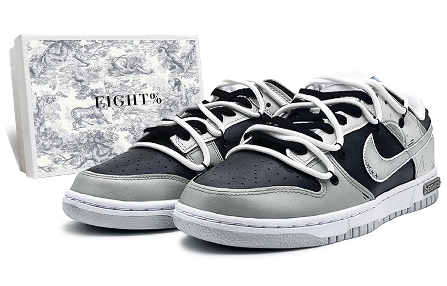 

Кроссовки Nike Dunk Skateboarding Shoes Men Low-top Black/grey, серый