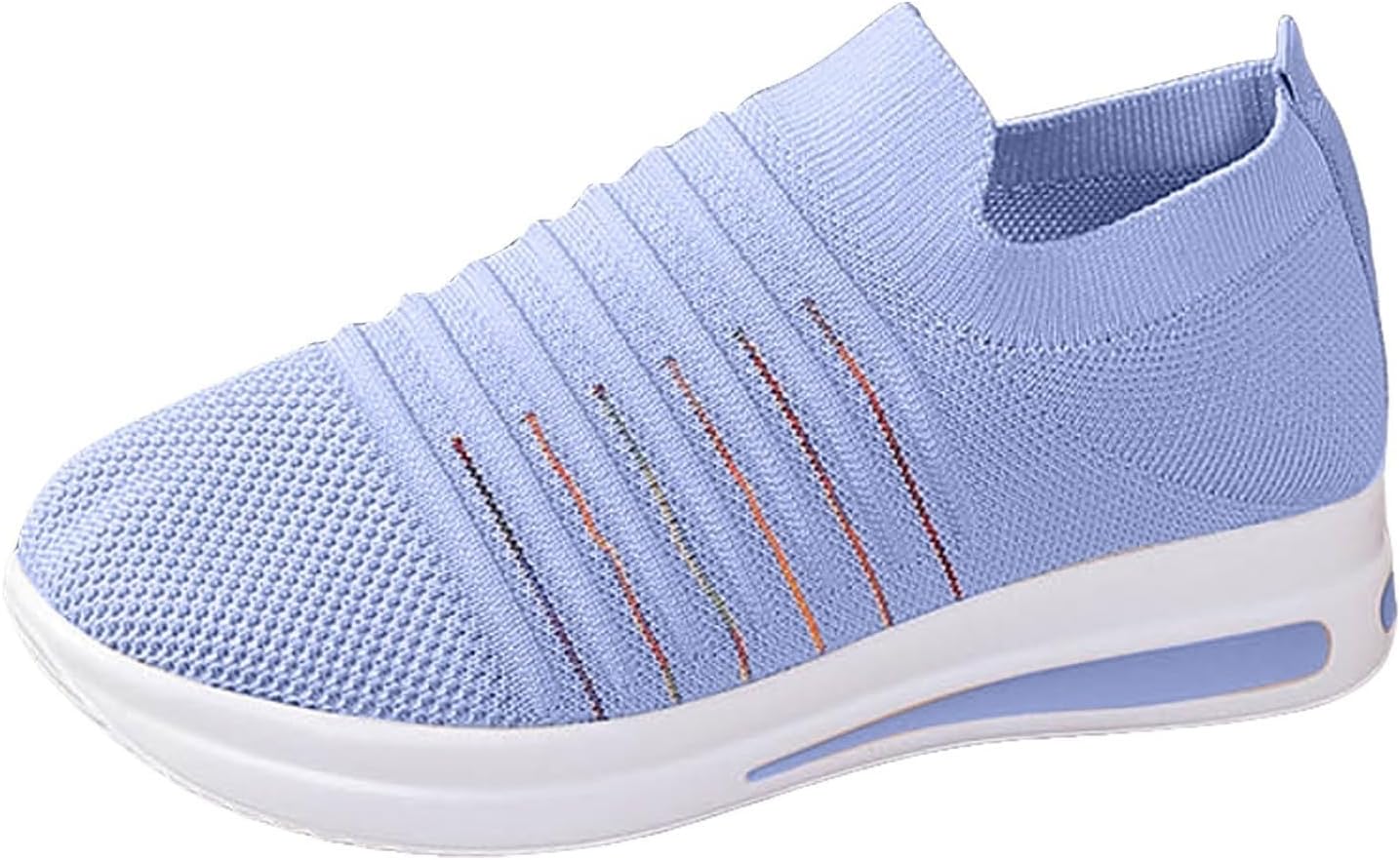 

Женские кроссовки Kubbon на шнуровке, удобные спортивные кроссовки из сетки, легкие, дышащие, с нескользящей подошвой, теннисные кроссовки, повседневные на платформе с клиновидным каблуком, летние, синий