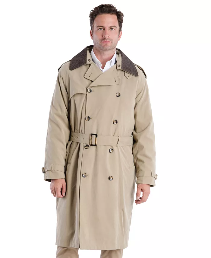 

Мужской классический плащ с поясом Iconic Belted Trench Raincoat London Fog, коричневый/бежевый