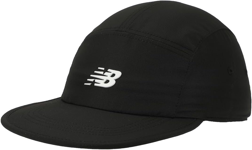 

Кепка для бега New Balance Adult Unisex, легкая, регулируемая, с плоским козырьком, 5 панелей, Natural Black