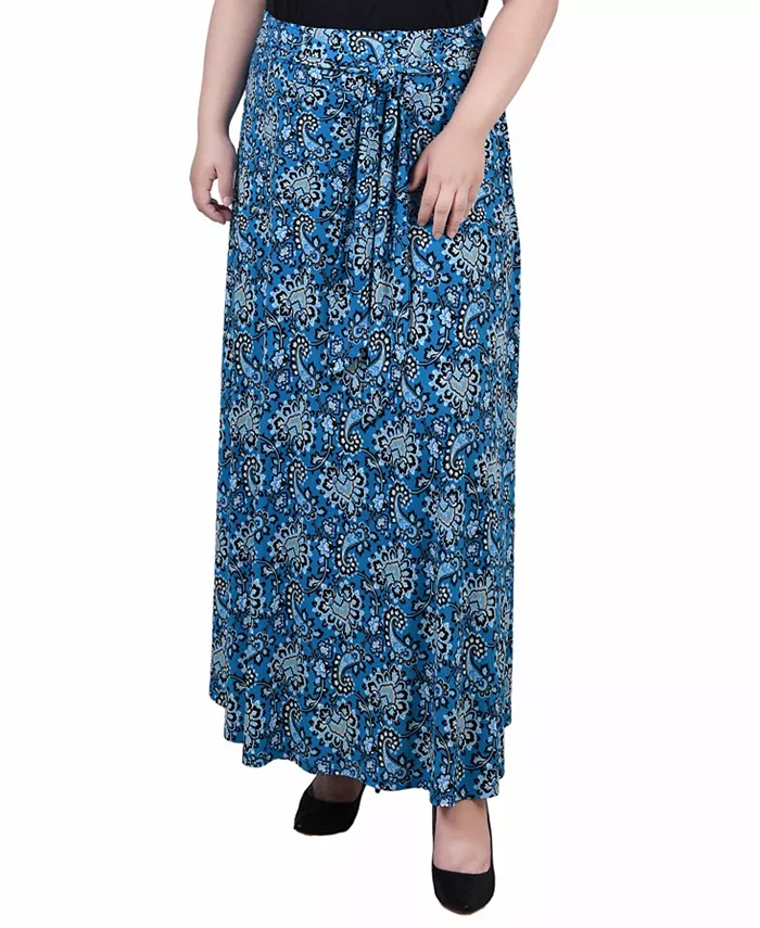 

Юбка макси больших размеров с поясом на талии NY Collection, мультиколор
