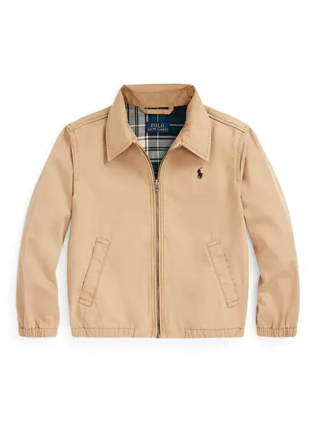 Детская хлопковая ветровка Polo Kids' Bayport, цвет кофейно-бежевый Ralph Lauren — фото 3