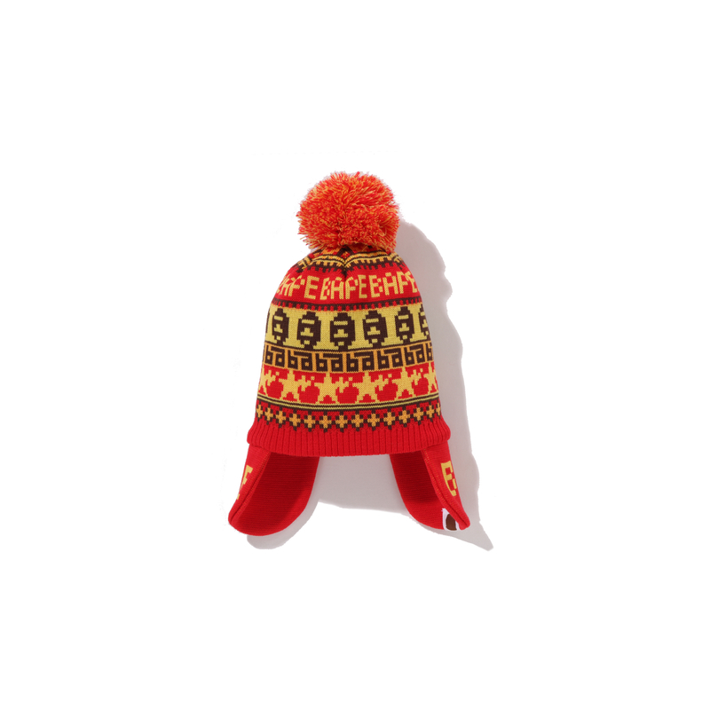 

Вязаная шапка для детей A Bathing Ape, красный rdx