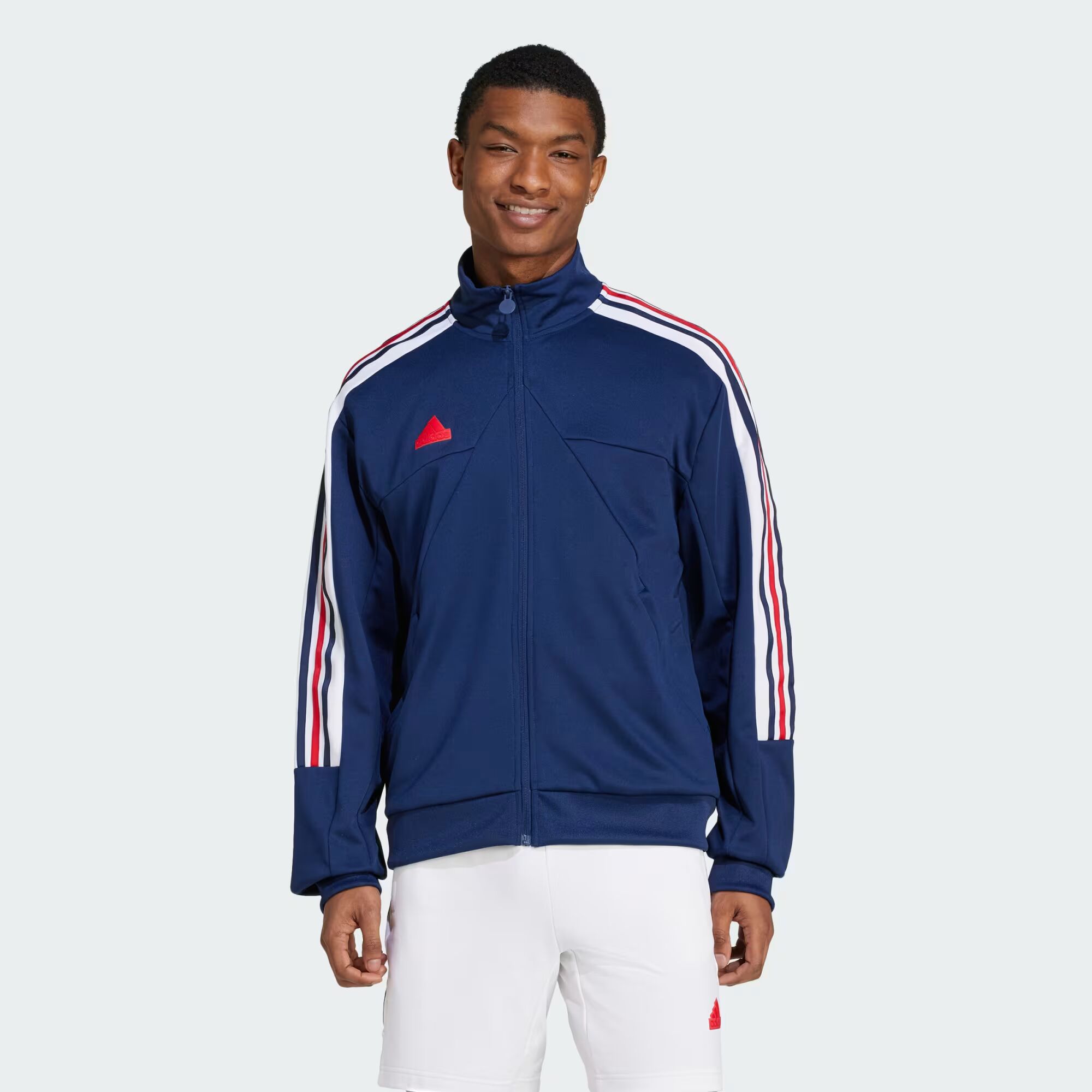 

Спортивная куртка House of Tiro Nations Pack Adidas, цвет Team Navy Blue 2/White/Better Scarlet