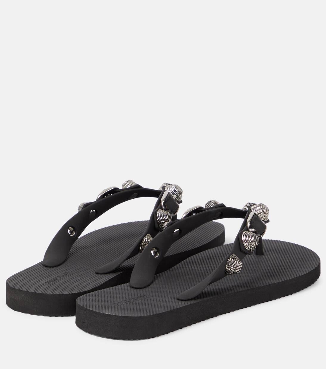 Босоножки-шлепанцы Cagole с декором Balenciaga, цвет black/silver — фото 3