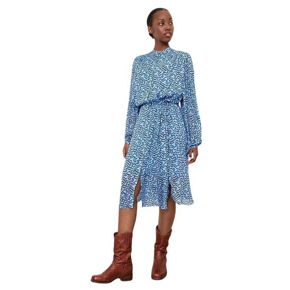 

Платье Second Female Aronia-Vestido long sleeve midi, синий