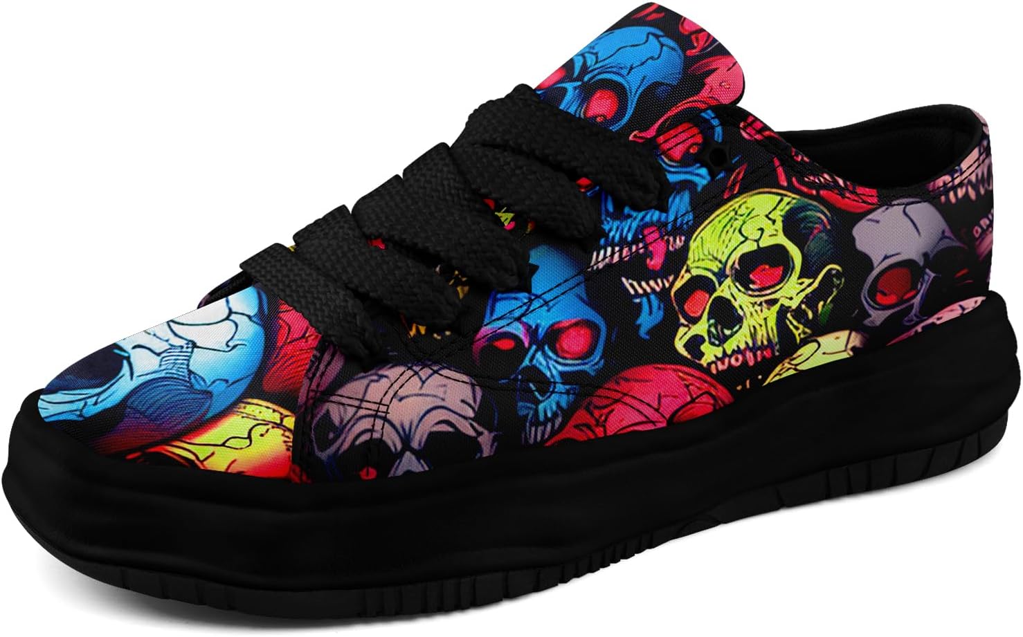 

Кеды на низкой подошве для мужчин и женщин, яркие с черепом, легкие и удобные для прогулок Coolcustomize, синий