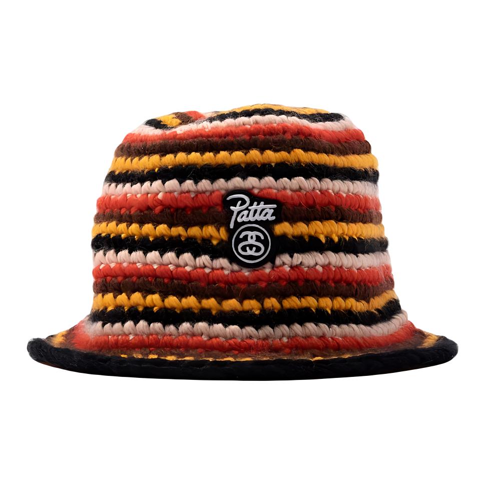 

Stussy Пата ведро полосатый трикотаж, Red