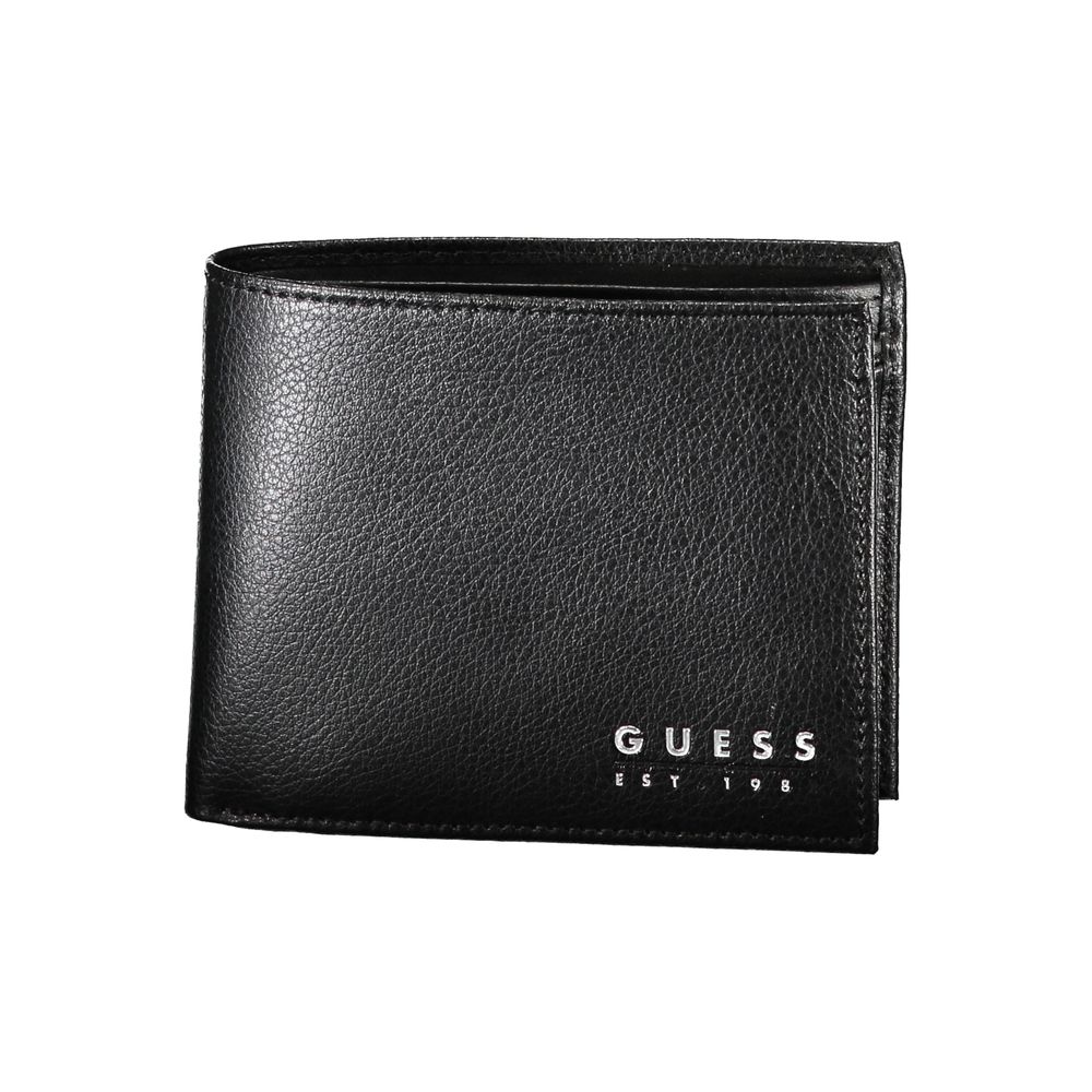 

Шикарный черный кожаный кошелек с двумя отделениями Guess Shoes