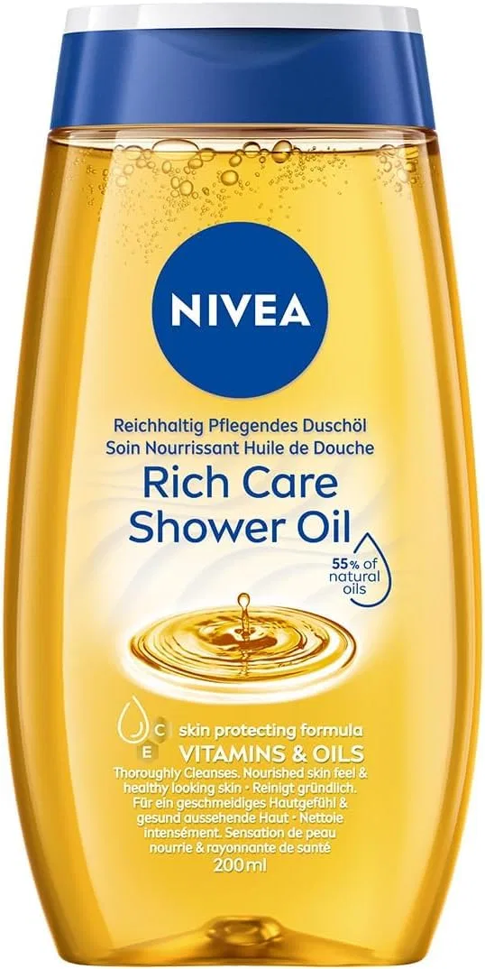 Натуральное масло для душа NIVEA с натуральными маслами, 200 мл (5 шт.) Nivea, Orange