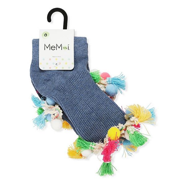 Детские носки Pom-Pom-Palooza Memoi, Denim — фото 4