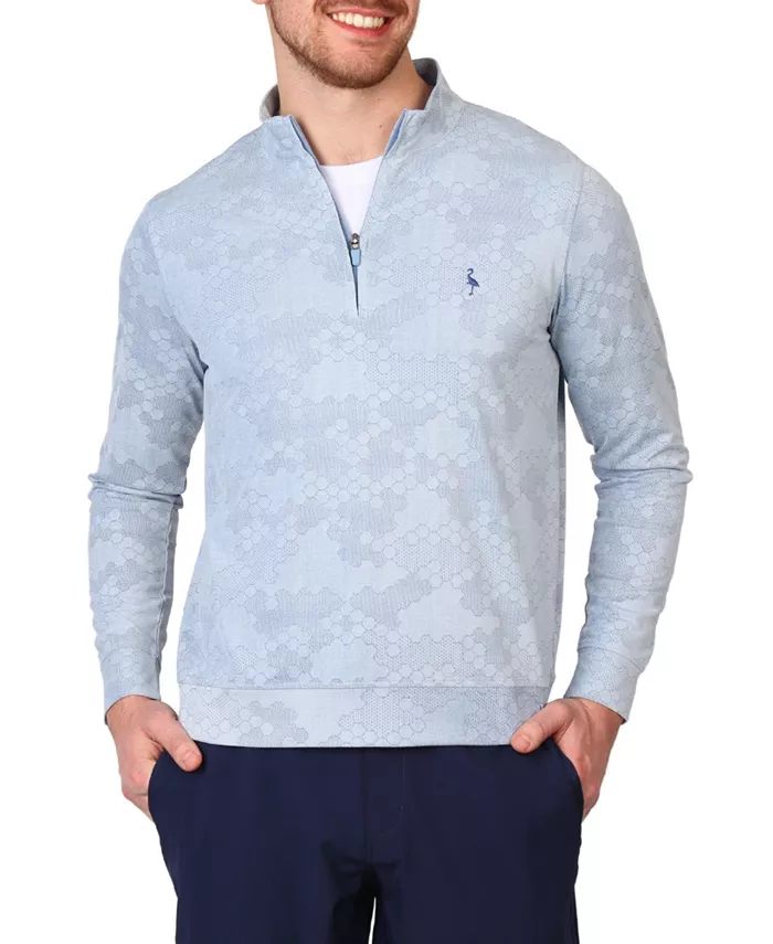 

Мужская водолазка с медовым жаккардовым узором Performance Quarter Zip Tailorbyrd, синий