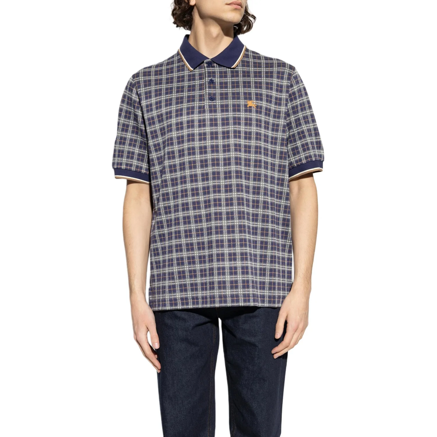 Футболка-поло Burberry Casual Fit мужская, marine синий — фото 3