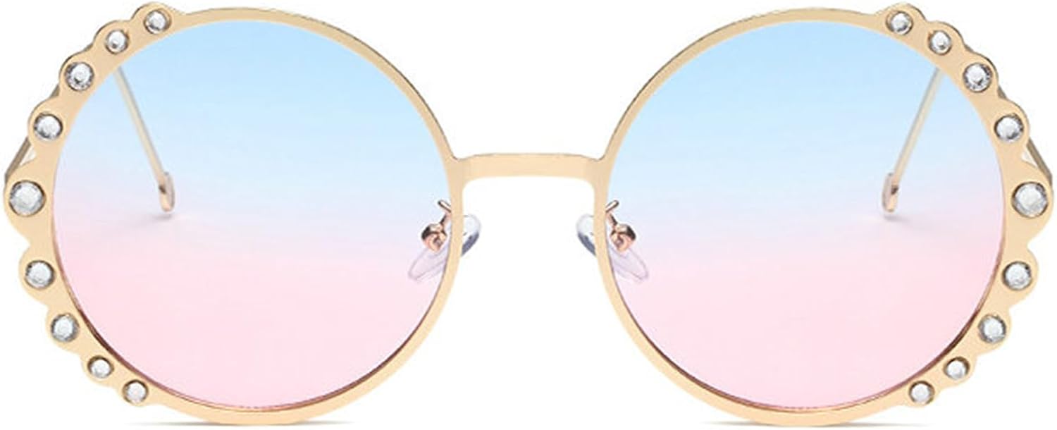 

Willochra — круглые солнцезащитные очки ручной работы для женщин, современные солнцезащитные очки с бриллиантами и стразами, винтажные модные хрустальные солнцезащитные очки, Blue Pink