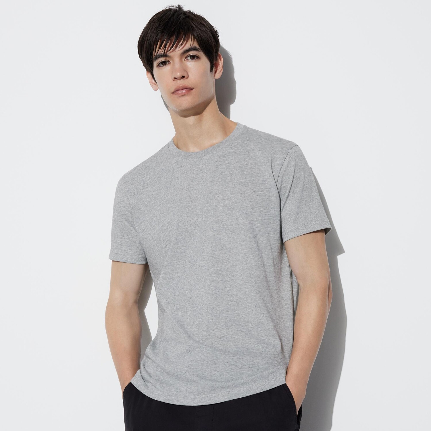 

Футболка Uniqlo с коротким рукавом и круглым вырезом, серый