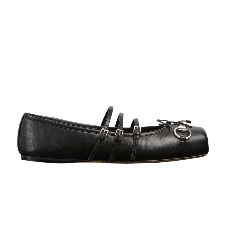 Кроссовки Gucci Wmns Horsebit Ballet Flat 'Black', черный