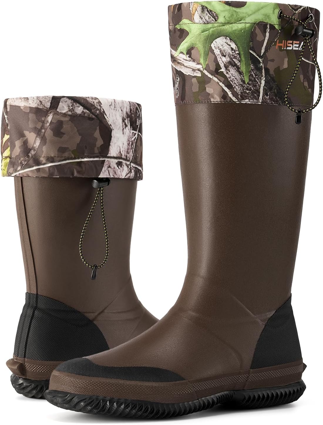

Мужские резиновые сапоги HISEA Classic из неопреновой резины, водонепроницаемые с регулируемой застежкой, Camo