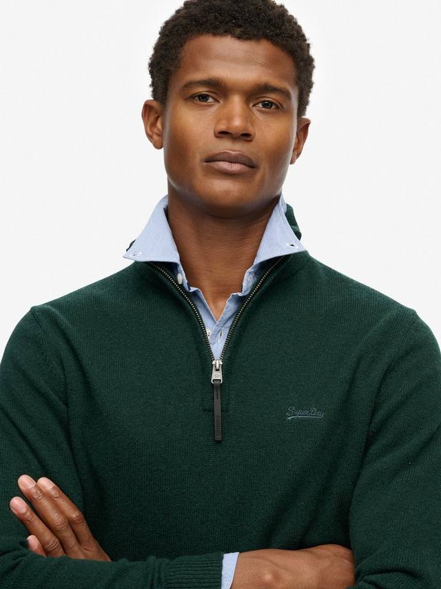 Полузип из смеси шерсти и хлопка Superdry, Forest Green Marl — фото 4
