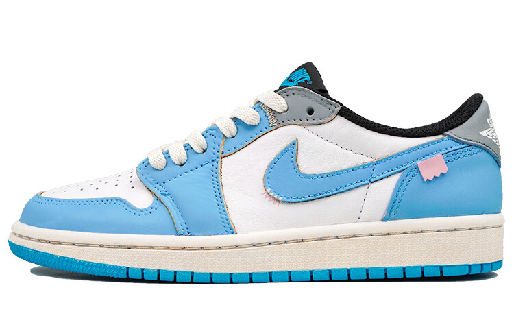 

Кроссовки Air Jordan 1 Vintage Basketball Shoes Women's Low-Top White, голубой, Синий, Кроссовки Air Jordan 1 Vintage Basketball Shoes Women's Low-Top White, голубой