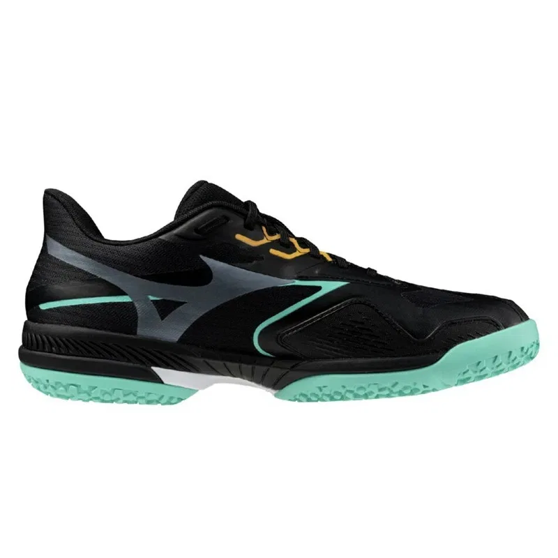 Унисекс теннисные кроссовки «Wave Exceed 6 Wide OC» от Mizuno, 09 Black X Green — фото 4