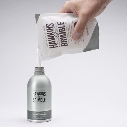 Hawkins & Brimble Шампунь для бороды Eco Refillable 10,1 жидких унций (300 мл) для мужчин с натуральным ароматом — фото 2