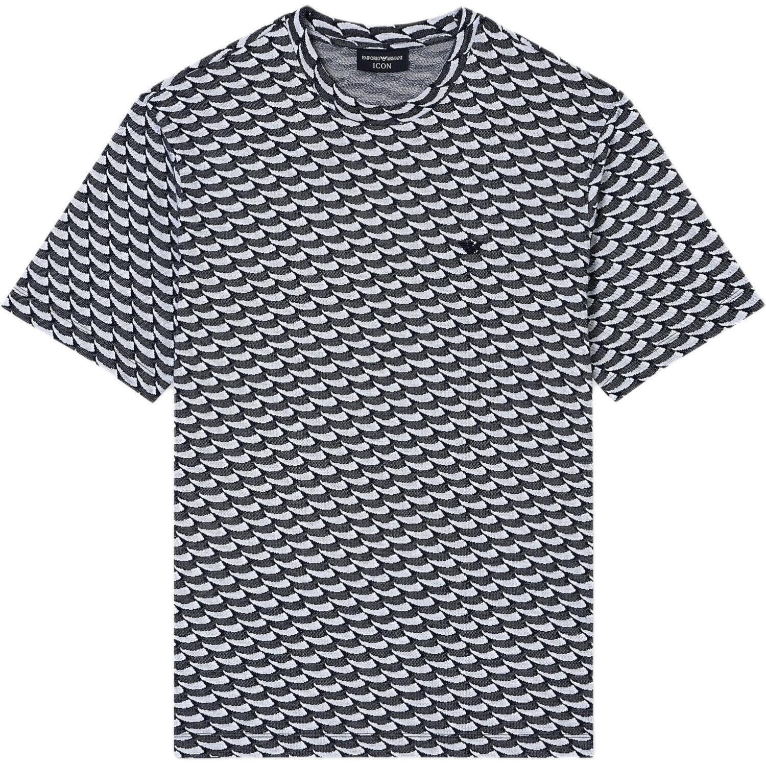 

Футболка Cotton с волнообразным узором EMPORIO ARMANI, синий