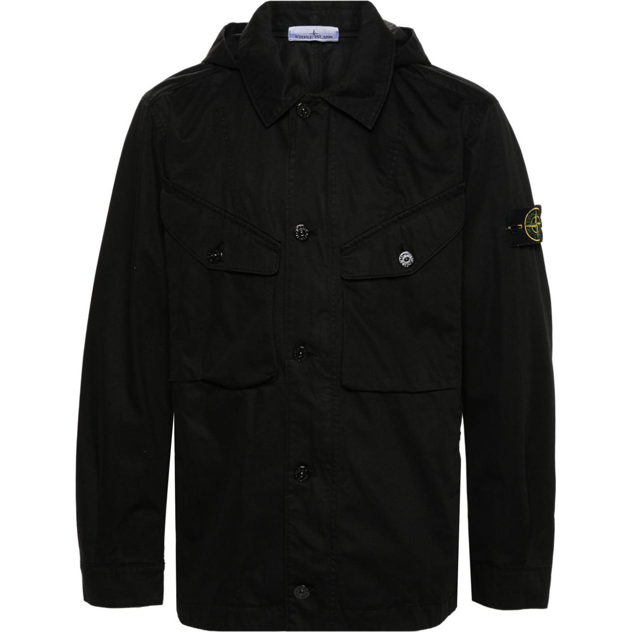 

STONE ISLAND Куртка с капюшоном и нашивкой с логотипом, Black
