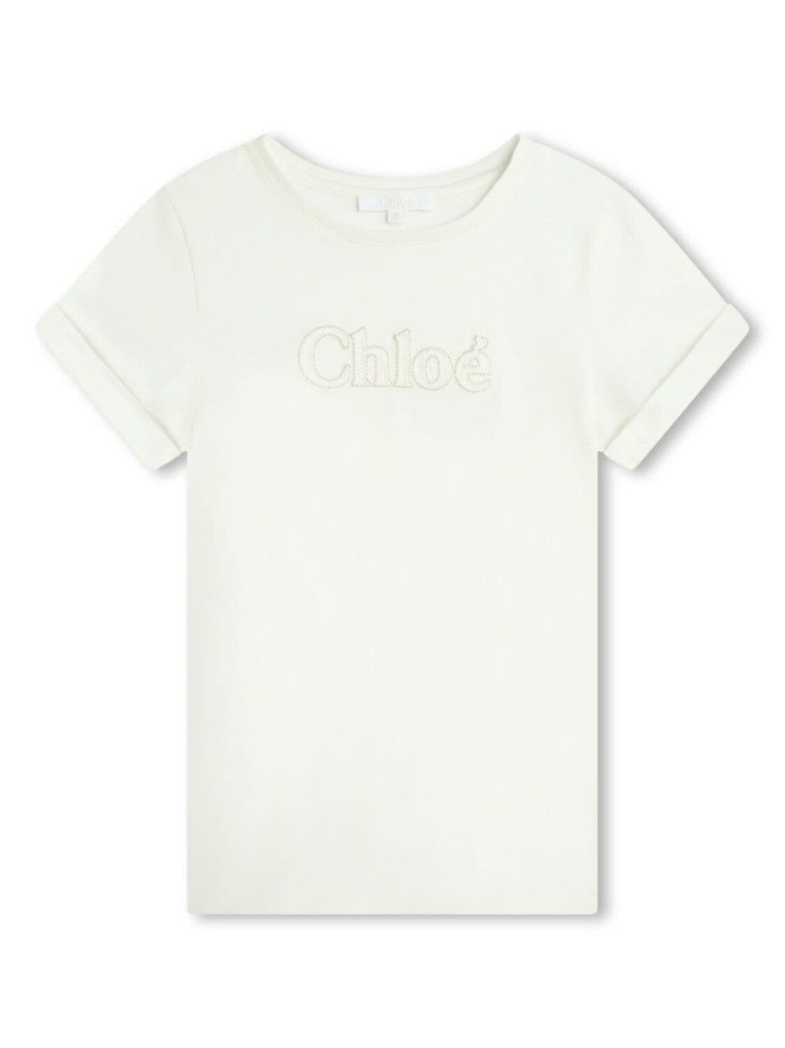 

Chloé Kids футболка из джерси с вышитым логотипом, белый
