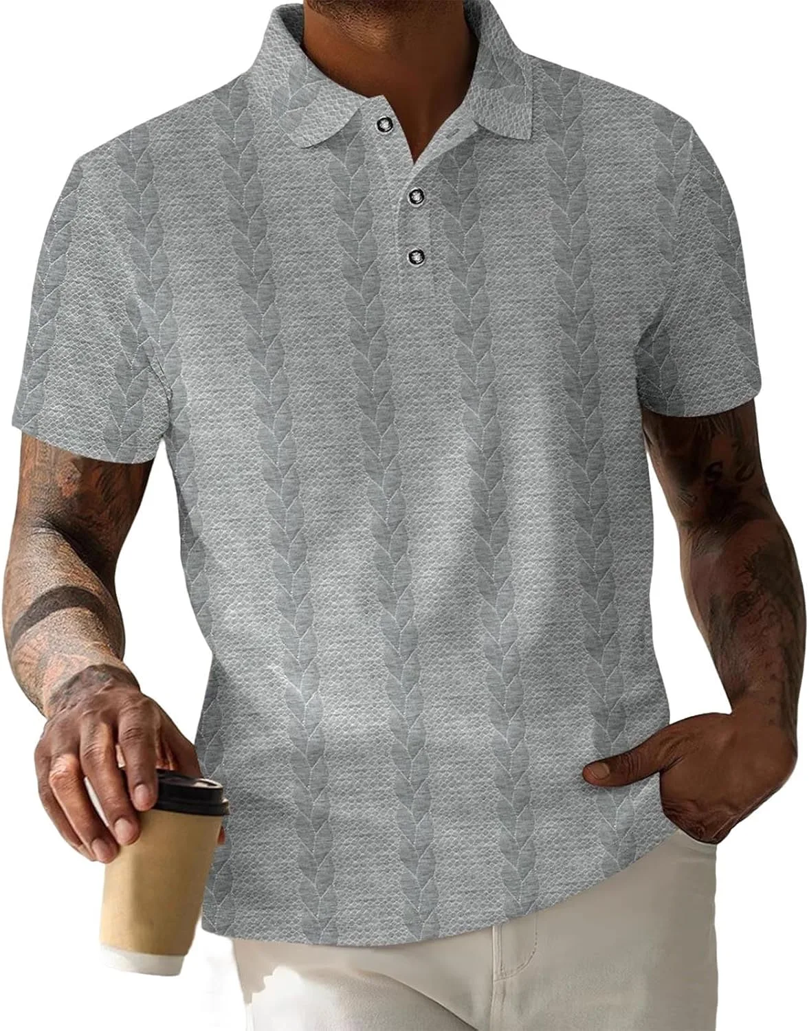 Мужская футболка с фактурной вязкой, летняя, casual, regular fit