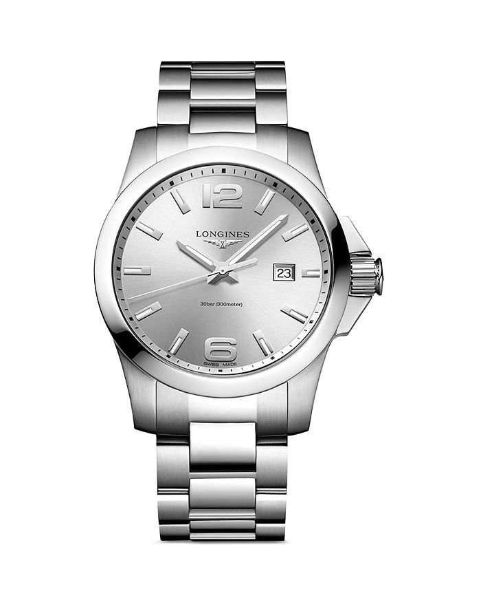 

Часы Conquest, 41 мм Longines, серебряный