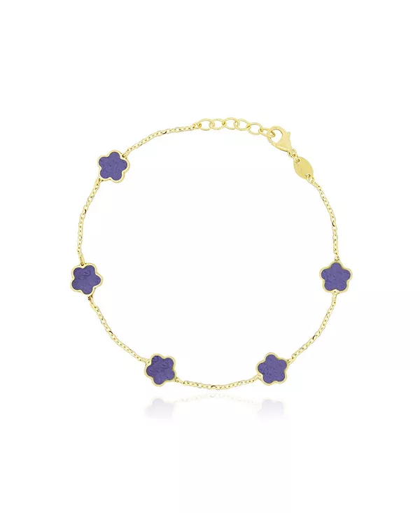 

Браслет с аметистовым цветком, 14-каратное золото The Lovery, amethyst