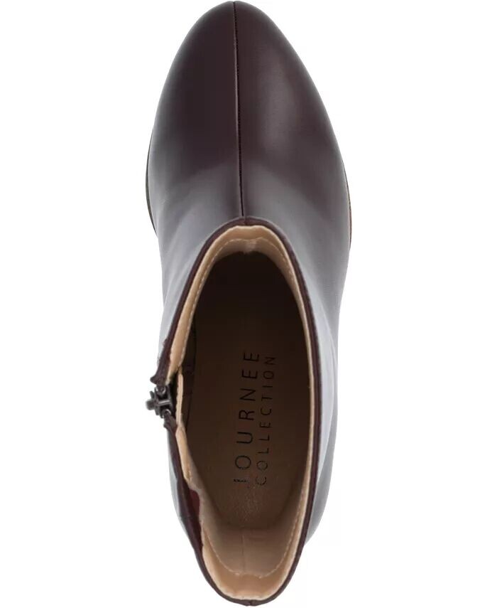 Женские ботильоны Romer Center Seam Platform Block Heel Journee Collection, коричневый — фото 4