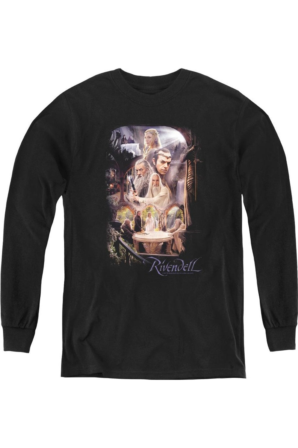 

Футболка с длинным рукавом The Hobbit Rivendell для детей Gildan, черный