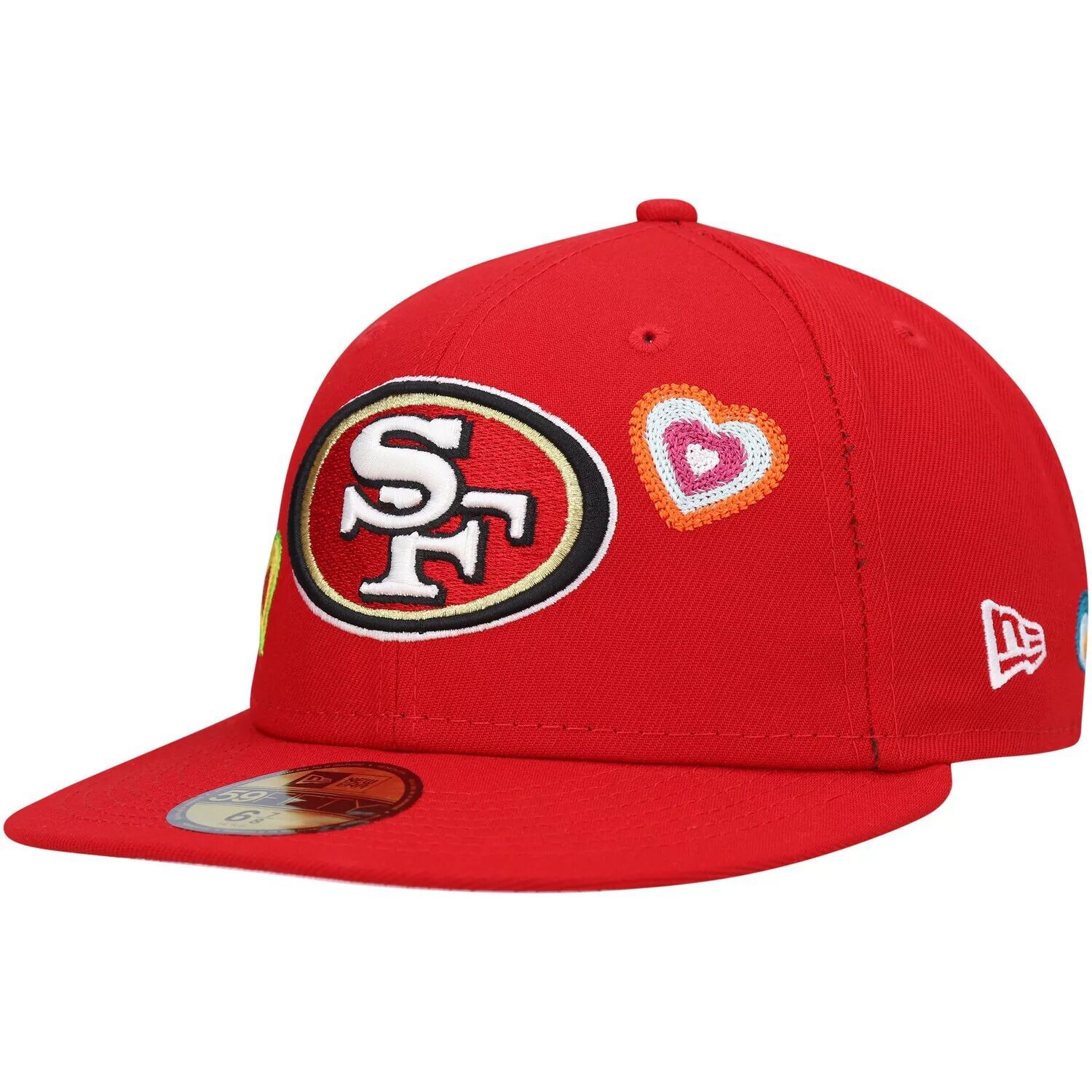 

Мужская облегающая шляпа New Era Scarlet San Francisco 49ers Chain Stitch Heart 59FIFTY