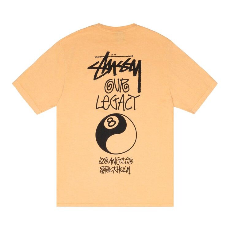 Футболка Stussy x Our Legacy Work Shop 8 Ball Yin Yang Tee Peach, желтый — фото 2