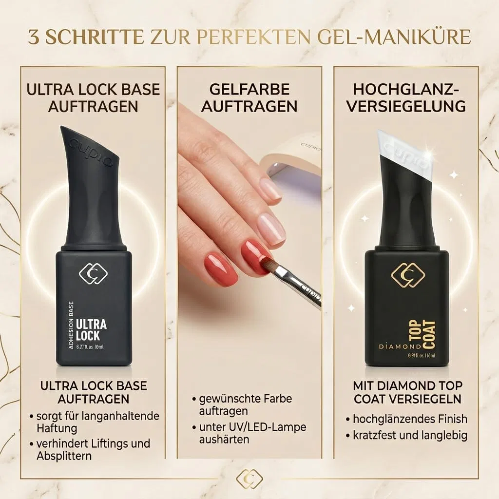 Набор базового и топового покрытия для гель-лака «Ultra Lock Base + Diamond Top Coat» от Cupio Cupio — фото 3