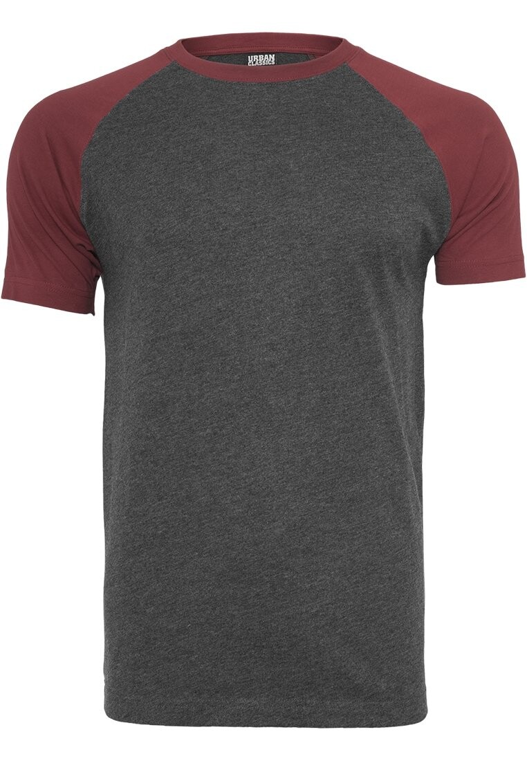 

Футболка с принтом Raglan Contrast Urban Classics, крапчатый серый/бордовый
