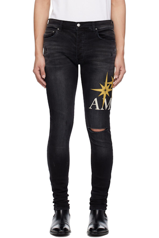 

Черные узкие джинсы с аппликацией Starburst AMIRI