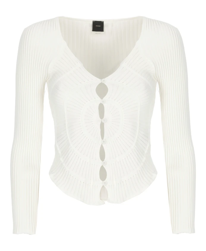 

Белый вискозный кардиган с асимметричным подолом Pinko, белый