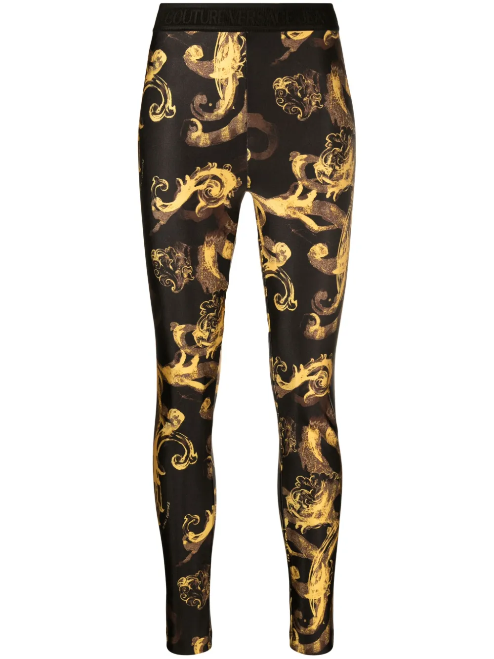 

Леггинсы с принтом Baroque Versace Jeans Couture, черный
