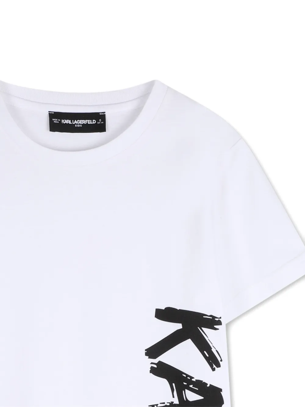 Футболка с принтом и круглым вырезом Karl Lagerfeld Kids, белый — фото 3