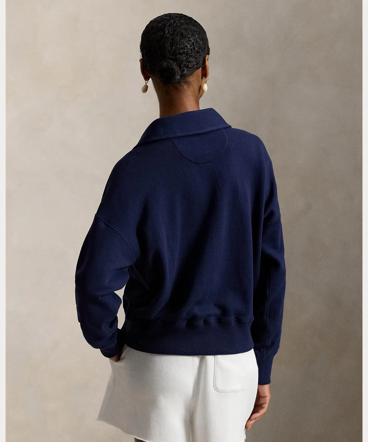 Флисовая кофта с четверть-застежкой Polo Ralph Lauren, Navy — фото 4